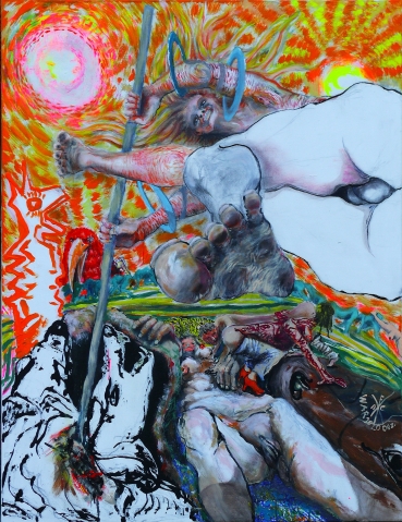 2020 martin franke, multiple suns - war 2020, 150 x 115 cm, 2020